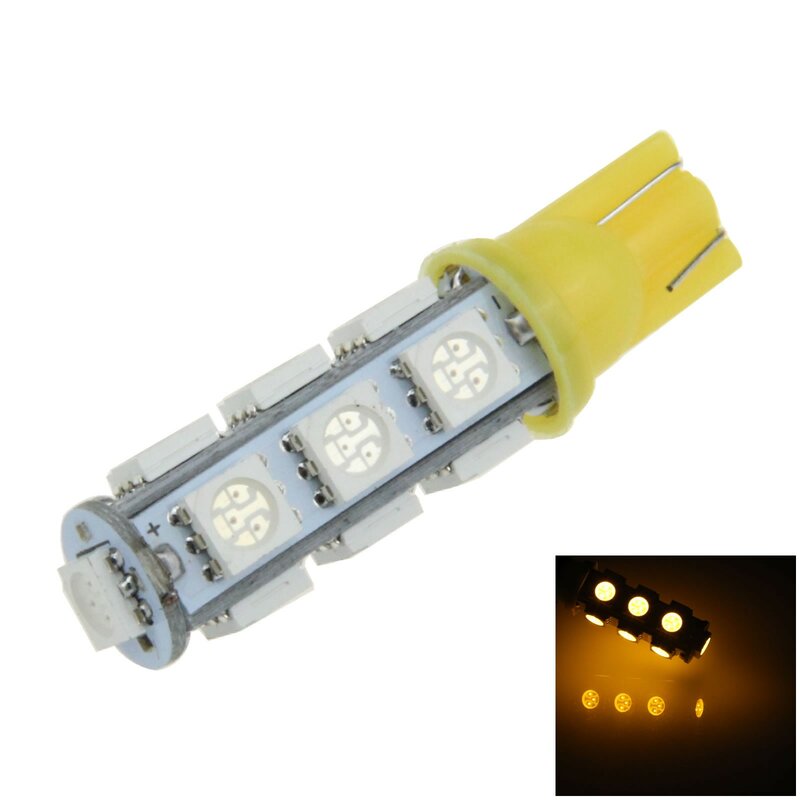1x สีเหลือง RV T10 W5W ย้อนกลับสำรองหลอดไฟ13 Emitters 5050 LED แบบ SMD 280 285 447 A012