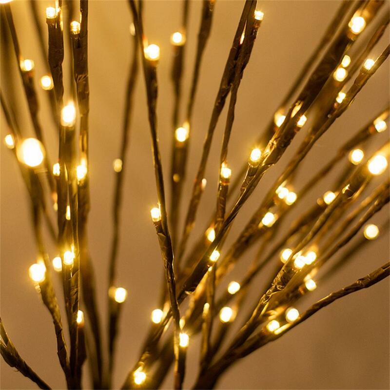 مصابيح ليد لفرع الصفصاف ، حشوات مزهرية طويلة طبيعية ، مصباح فرع مُضاء ، زينة عيد الميلاد لحفلات الزفاف ، 1 2 أضواء