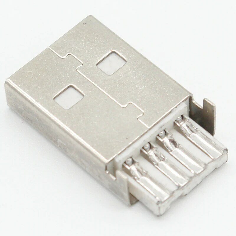 10 set DIY USB 2.0 konektor steker tipe A Male 4 Pin adaptor rakitan soket jenis Solder cangkang plastik hitam untuk koneksi Data