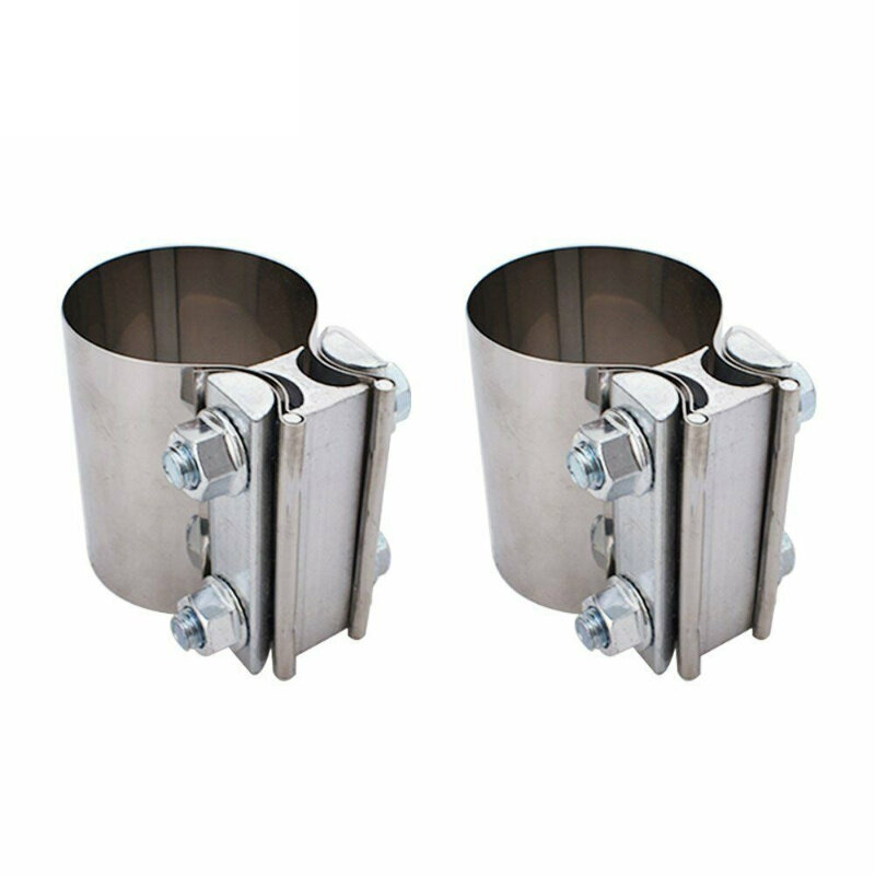 1 Pair Universal Exhaust Pipe Tail Throat Stainless Steel Clamps for Car Modification