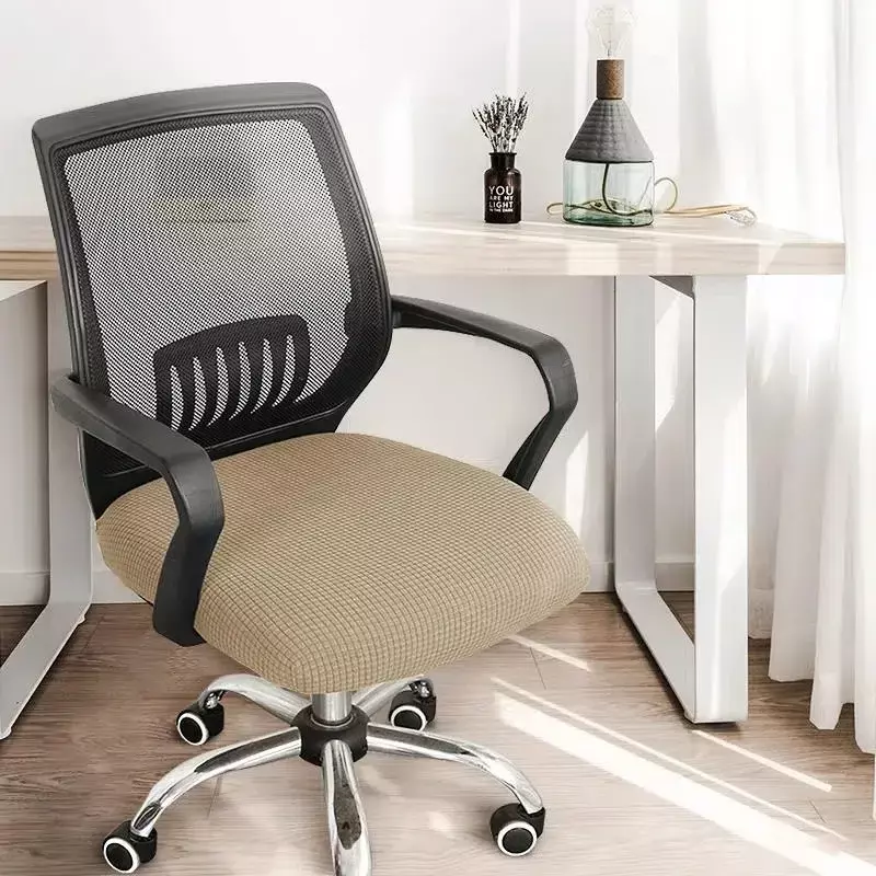 Sarung kursi kantor beludru, pelindung kursi putar komputer Modern elastis dapat dicuci dan dilepas 1 buah