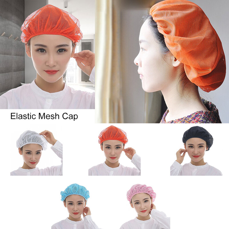 Unisex Elastic Mesh Caps Cafe Bar Kitchen Restaurant Hotel Bakery Waiter Chef Work Wear Hats Men Women Breathable Workshop Caps