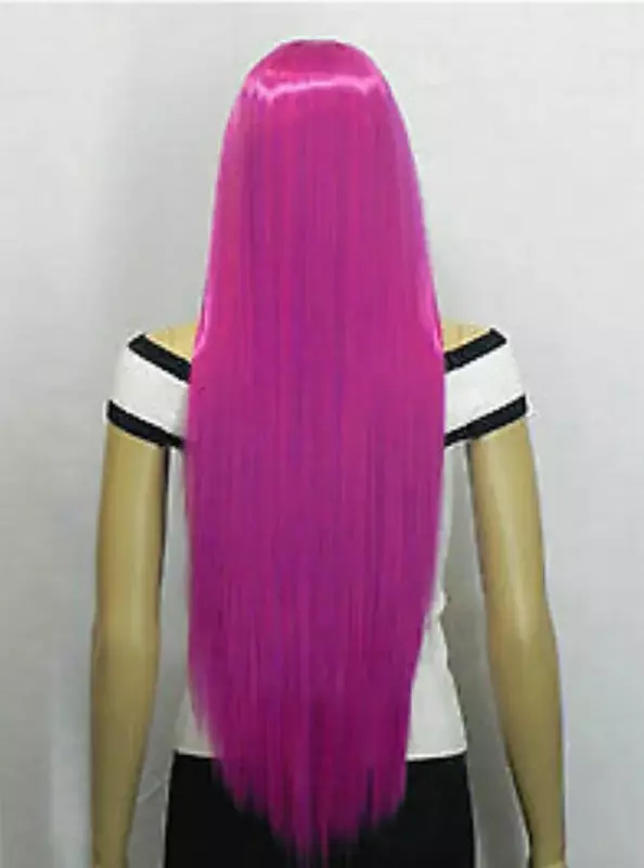 Очаровательный 80 см длинный фиолетовый прямой косплей волос полный парик