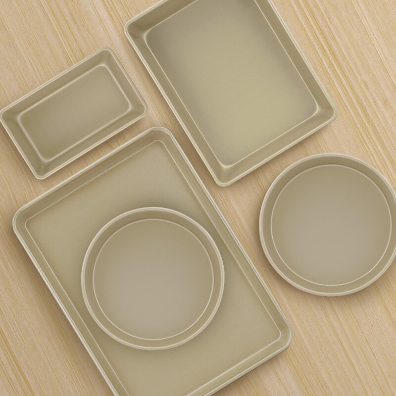 Набор Антипригарной Посуды из алюминиевой стали для выпечки, золотистого цвета, 5 шт.