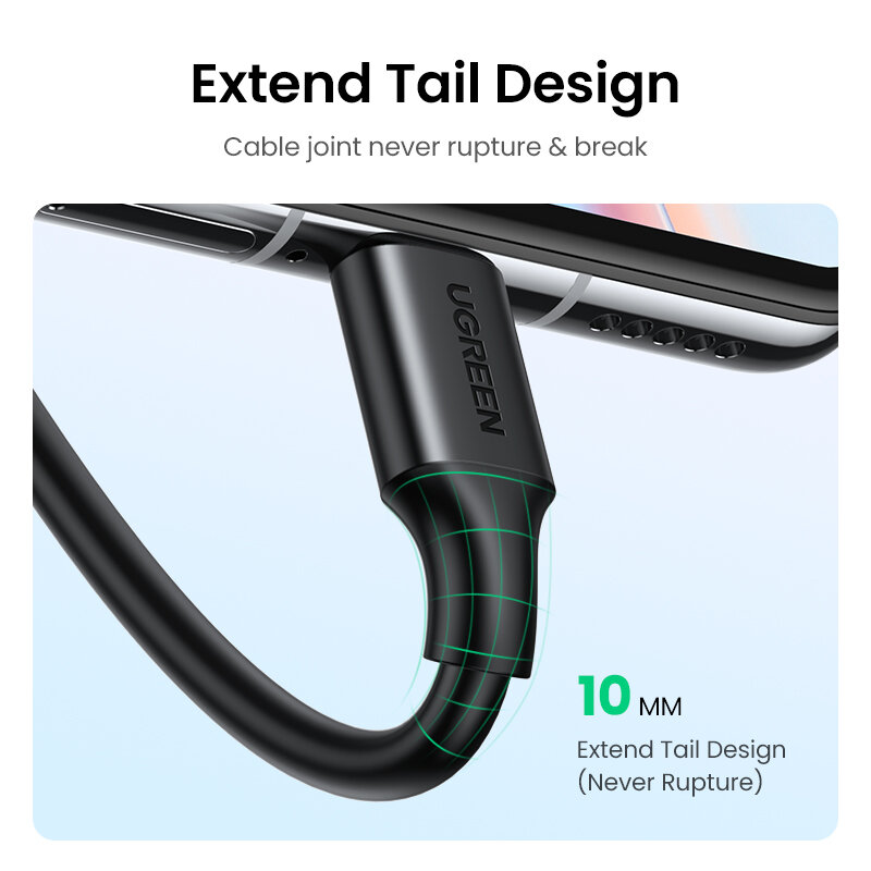 UGREEN – Câble USB de type C USB pour Recharge Rapide et Téléphone Portable, Cordon de Chargeur pour Xiaomi Redmi Note 7 mi9 et Samsung S9