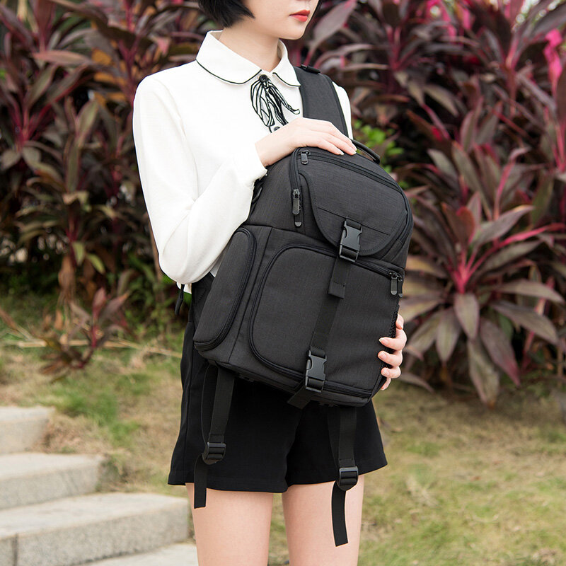 Jinnuolang-Professional multifuncional Shoulder Bag, Outdoor Fotografia Bag, impermeável e saco SLR de absorção de choque, 15,6"