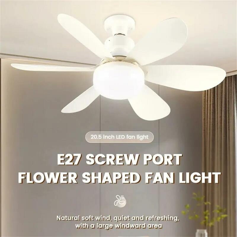 Elbulbo 20 Inch LED Light Intelligent Remote Control Fan Light E27 Interface Light Bulb 3 Color Bedroom Ceiling Fan Night Lights