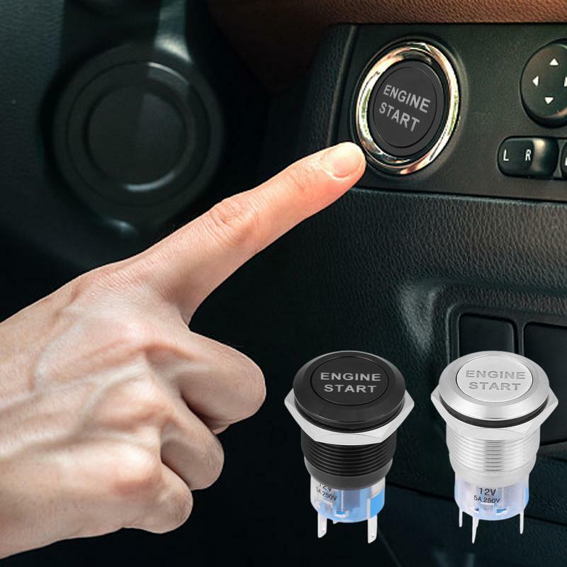 Interruptores de botón de arranque de Metal con LED para coche sin llave, botón de arranque de parada de un clic, interruptores de encendido del motor para coche