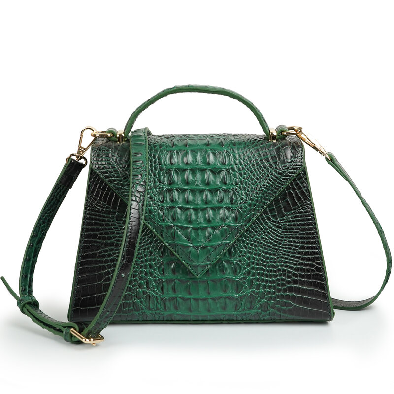 PU couro crocodilo padrão bolsas para mulheres, ombro mensageiro sacos, alta qualidade, luxo, design de marca, moda, 2024
