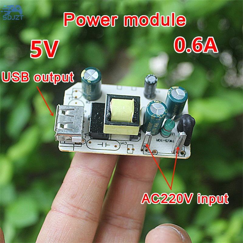 Modul daya 5V 0,6a modul konverter Output USB papan daya 3W modul catu daya sakelar riak rendah papan sirkuit Monitor