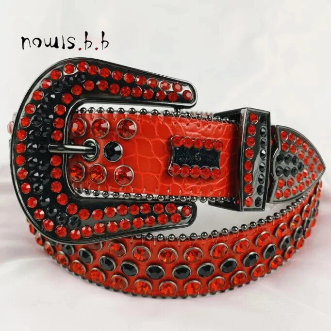 Rhinestone Belts for Women Luxury Diamond Strap Cowgirl Cowboy Bling Crystal Pin Buckle Studded Mens Belts