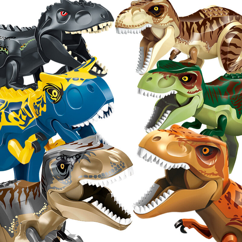 Figurines de dinosaures Jurassic, Raptor Brutal t-rex Triceratops Indominus Rex, blocs de construction, figurines Dino Velociraptor, jouets