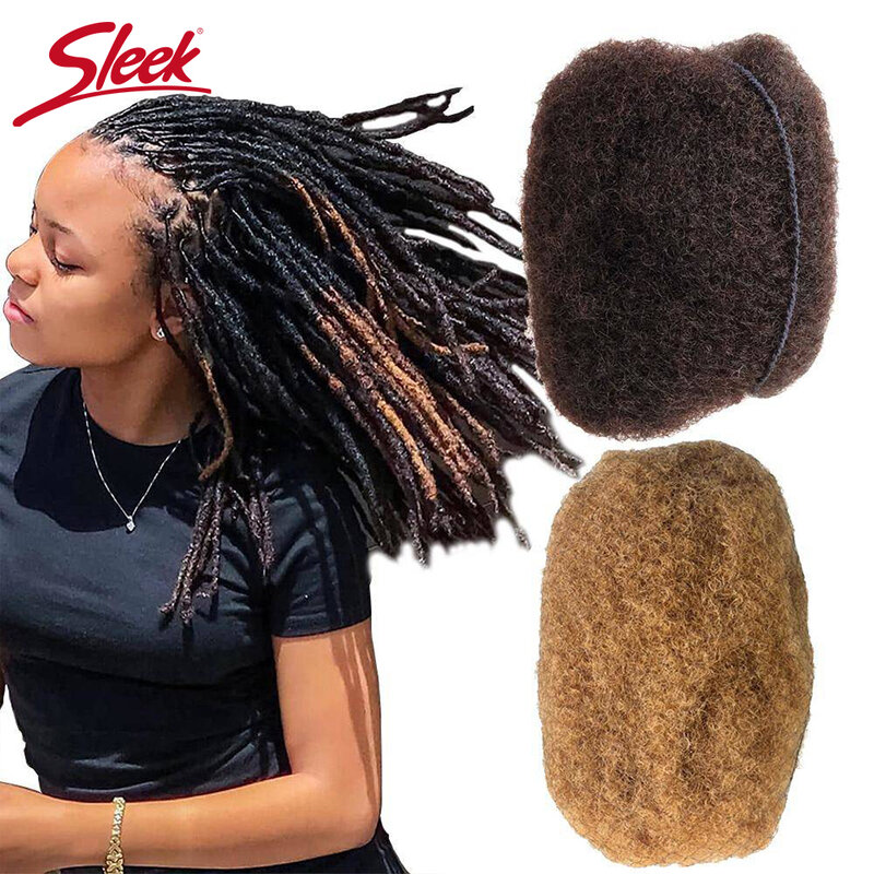 Sleek-pelo brasileño Remy Afro rizado a granel, cabello humano para trenzado, 1 paquete de 50 g/unidad, trenzas de Color Natural, sin trama