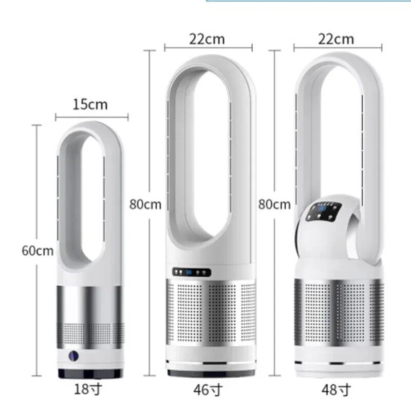 Refrigeração inteligente e aquecimento Ventilador de assoalho de dupla finalidade, ventilador Blateless, calefator mudo da purificação do ar, 110V