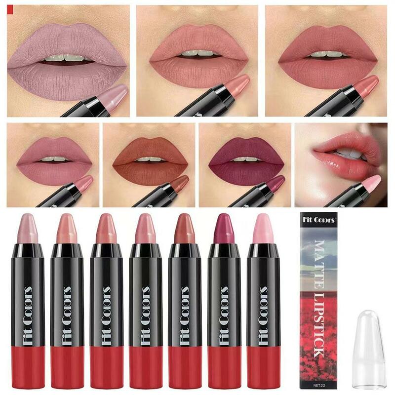 Velvet Lipstick Smooth Lip Liner Pen Makeup Waterproof Contouring 3D Smudge-Proof Stick Lip Nude Brown Pencil Lip Cosmetic G8F1