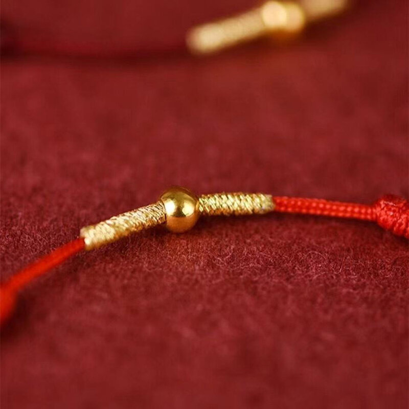 Fashion Golden Rice Beads Hand-Woven Friendship Rope Luck Bracelets Concise Style Men and Women Couple Bracelet Engagement Gift