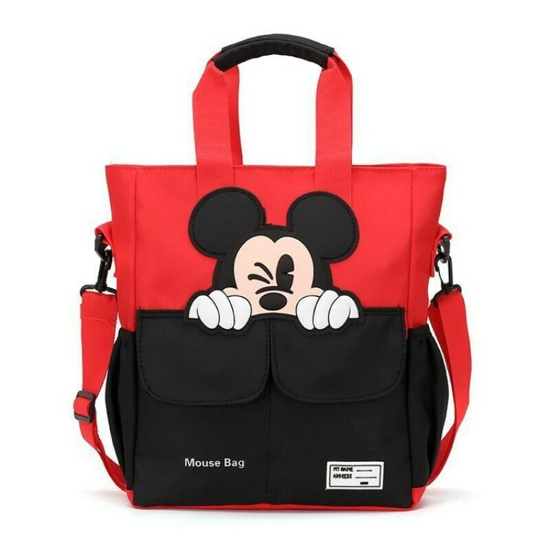 Tas tangan anak sekolah, tas kurir bahu kapasitas besar, mode, tas tangan kartun Sekolah Dasar, tas anak perempuan, baru, Disney, 2024