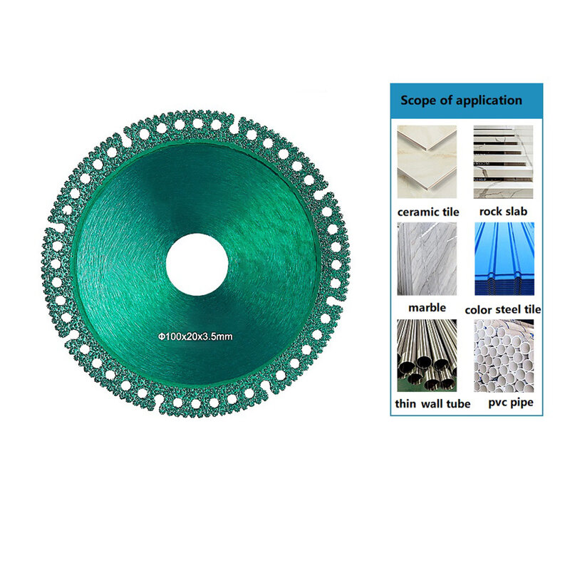 Hoja de sierra de 100x20mm, disco de corte de diamante Circular compuesto multifuncional para herramientas de corte de cerámica, azulejo de mármol, amoladora angular