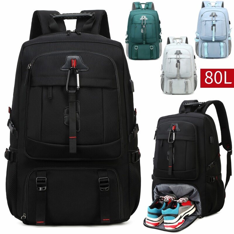 Вместительный дорожный рюкзак для мужчин, водонепроницаемый ранец для ноутбука с Usb-портом для зарядки, деловая дорожная сумка с отделением для обуви
