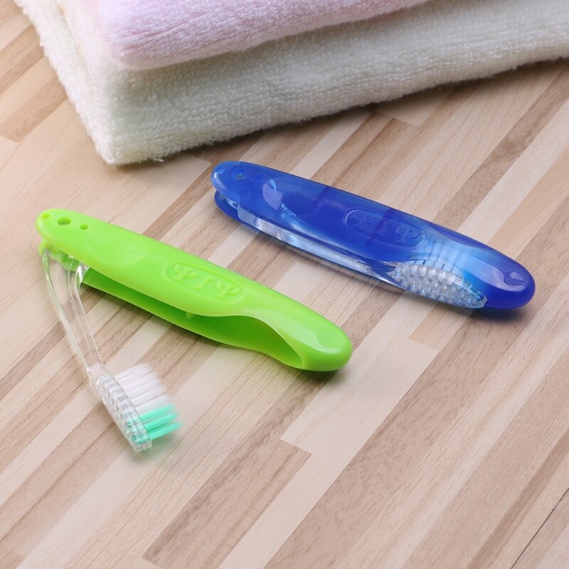 Cepillo de dientes portátil de pelo suave, plegable, para viajes, acampada, senderismo, al aire libre, 1 ud.