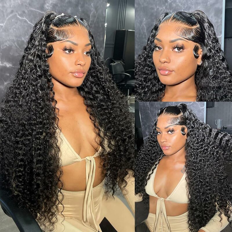 200 Density Frontal Lace Wigs Human Hair Curly Wigs For women Deep Wave 13x6 Hd Lace Frontal Wig 13x4 Water Wave Lace Front Wig
