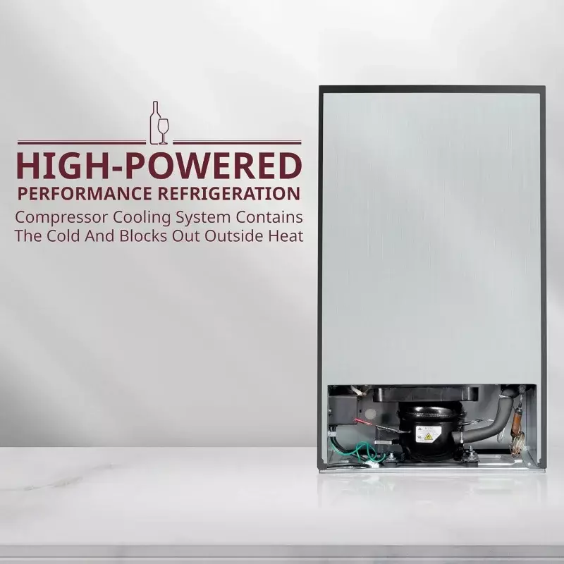 SHARK-Wine Cooler Refrigerador com Bloqueio, Grande Adega Autoportante Vinho, Temperatura Digital, 34 Compressor Garrafa, 41f-64f