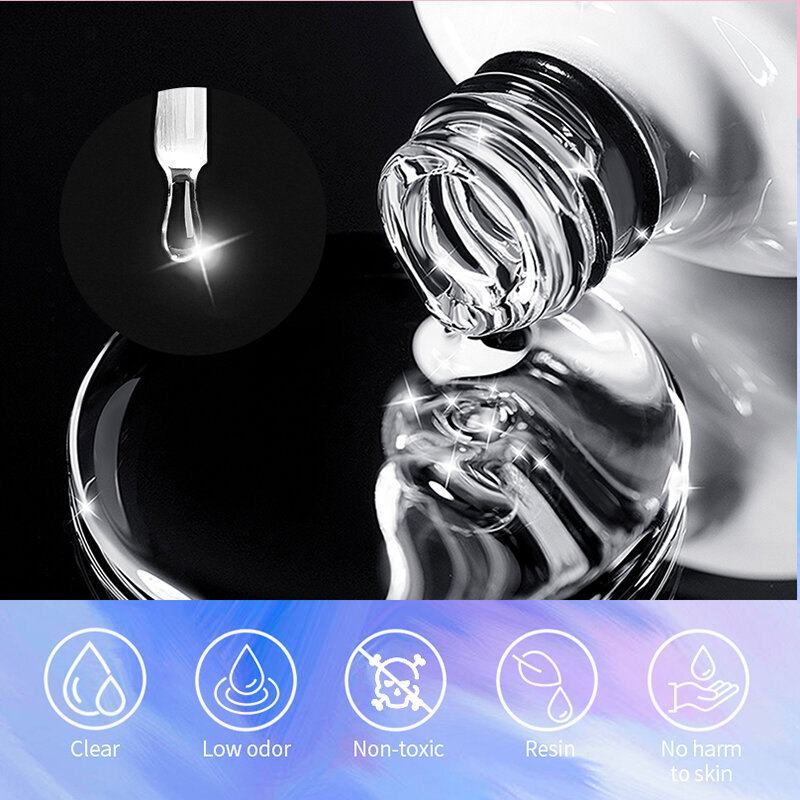 Faillite N PRETTY-Verhéritage à Ongles Gel UV LED, Interconnexion, Transparent, Transparent, Dégradé, Effet Fleur, Semi-continu, Soak Off, 10ml