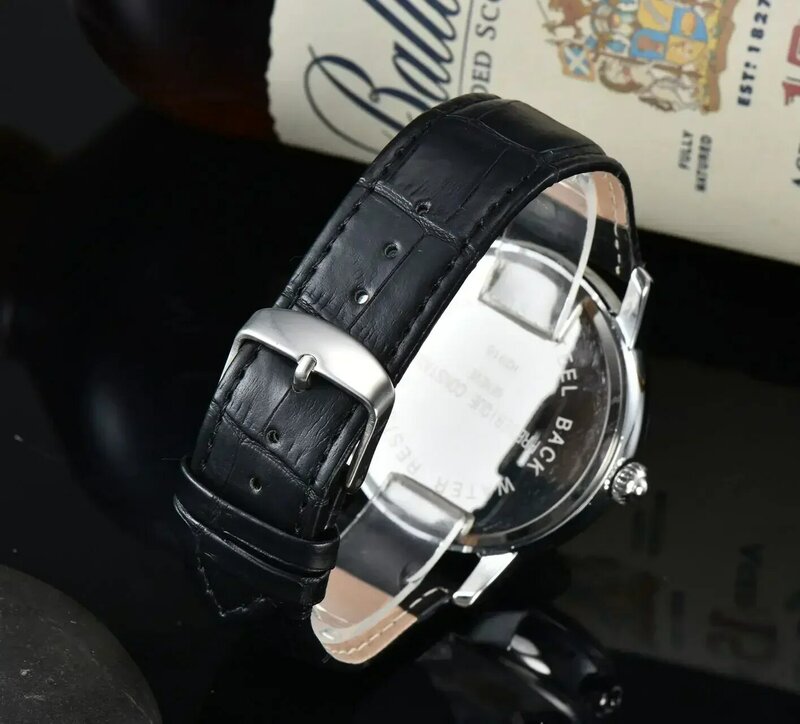 Relógio de quartzo de agulha de couro moda masculina minimalista, Negócios, Esportes, Cronógrafo, Agulha, Novo, 2022