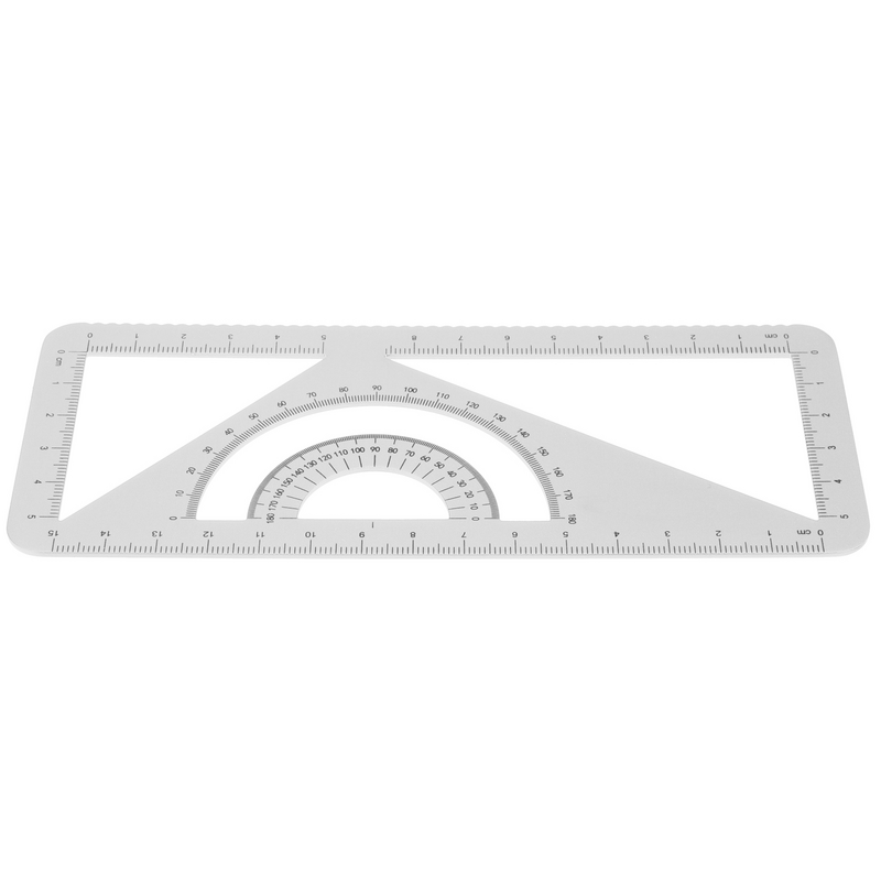 Square And Cartabon Technical Drawing Metal Ruler Drawing Measurement Tools Protractor Ruler Multipurpose School Stationery