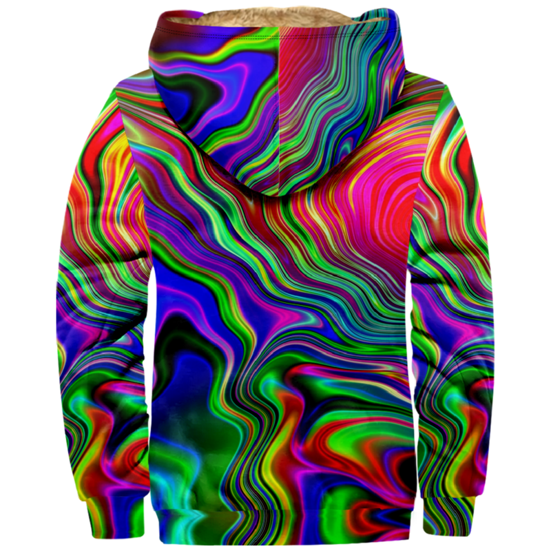 3D Colorful Dizziness Hoodie Long Sleeve Zipper Sweatshirt Stand Collar Coat Women Men Winter Clothes