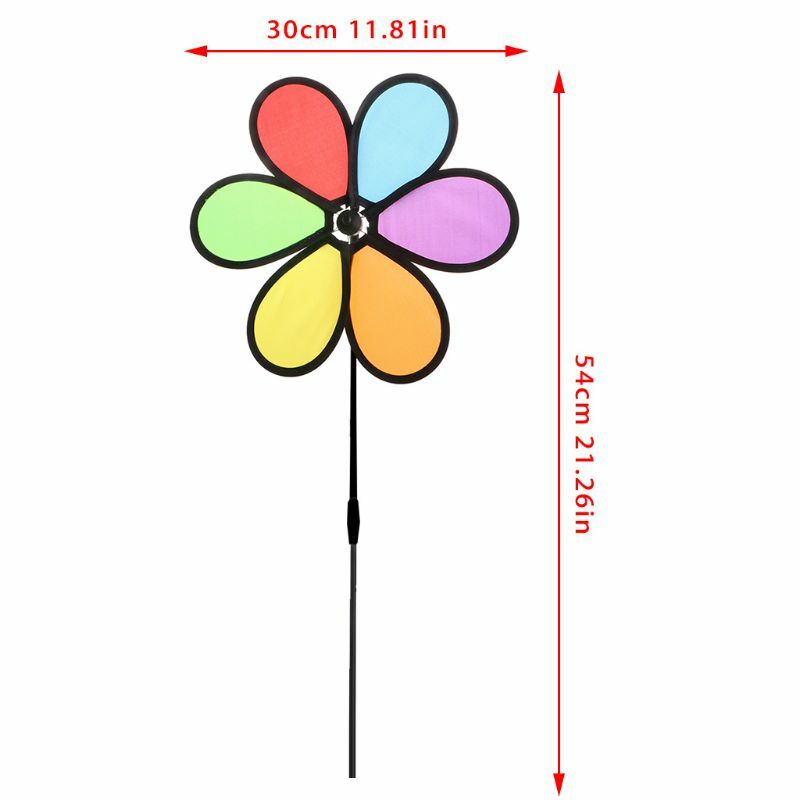Coloré arc-en-ciel Dazy fleur Spinner vent moulin à vent jardin cour décor extérieur