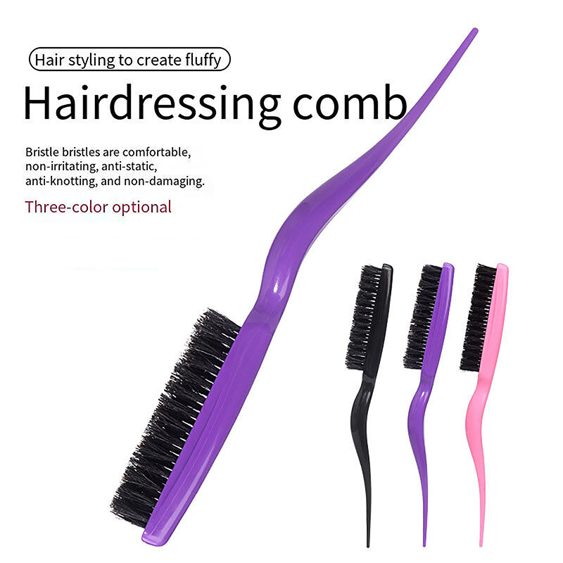 Peigne professionnel à poils longs pour femmes, outils de coiffure, brosse, chignon