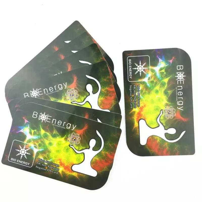 Carta di ioni negativi personalizzati PVC materiale plastico terahertz energia scalare salute quantum energy saver card bio energy card