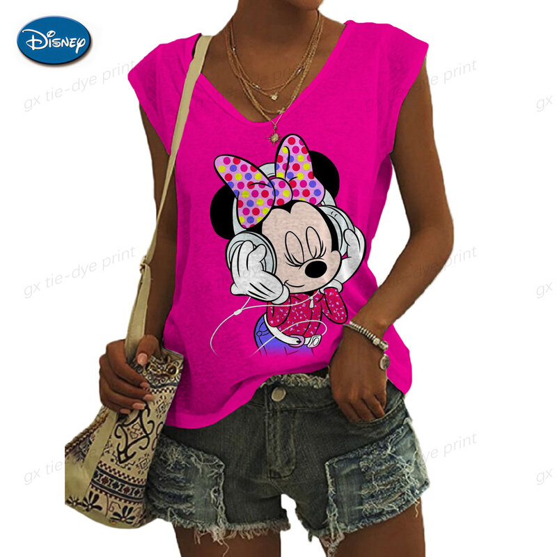 Frauen ärmellose Sommer weste weibliche Harajuku Tanktops für Frauen Damen T-Shirt Disney Mickey Mouse Print Tank Top