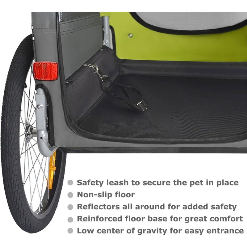 Premium XL Pet Bike Trailer for Large Dog or Multiple Small Dogs, Up To 100 Lbs,Dog Bicycle Carrier Easy Folding Frame Cart