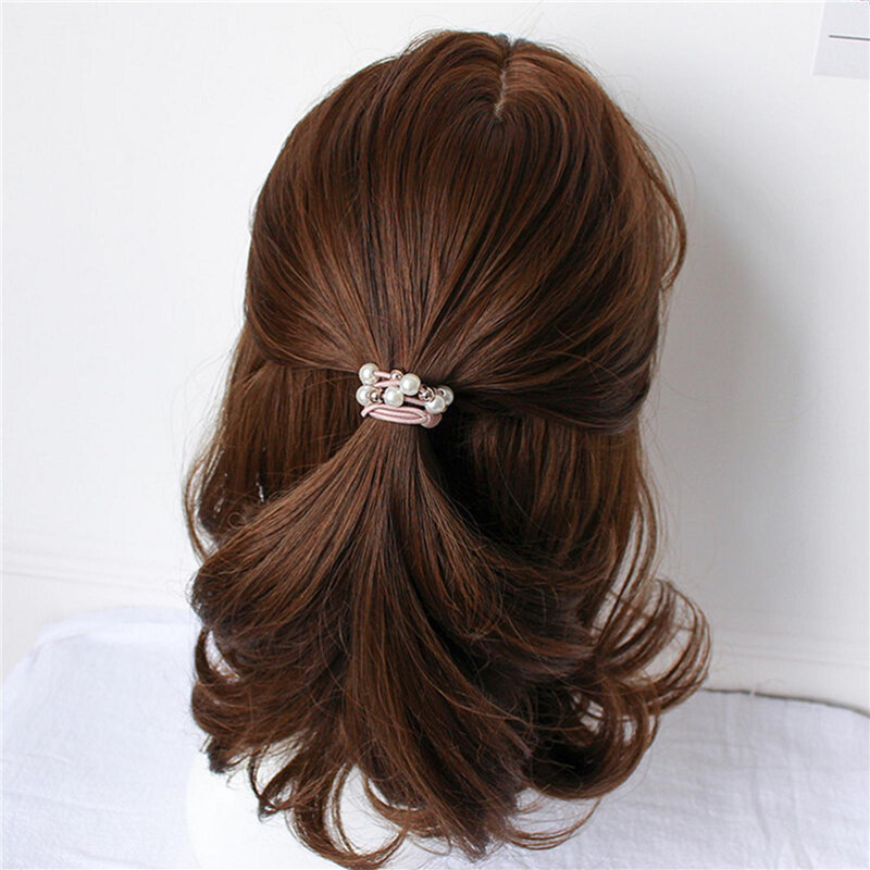 Corda per capelli perla 2000s Style estetica donna fascia per capelli alta elastica accessori per capelli temperamento femminile