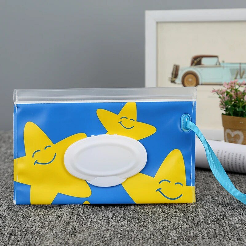 Reutilizável Baby Wipes Box, Impressão molhada Wipe Box, Sacos de papel, Snap Strap, Clamshell, Eco-friendly, 2pcs