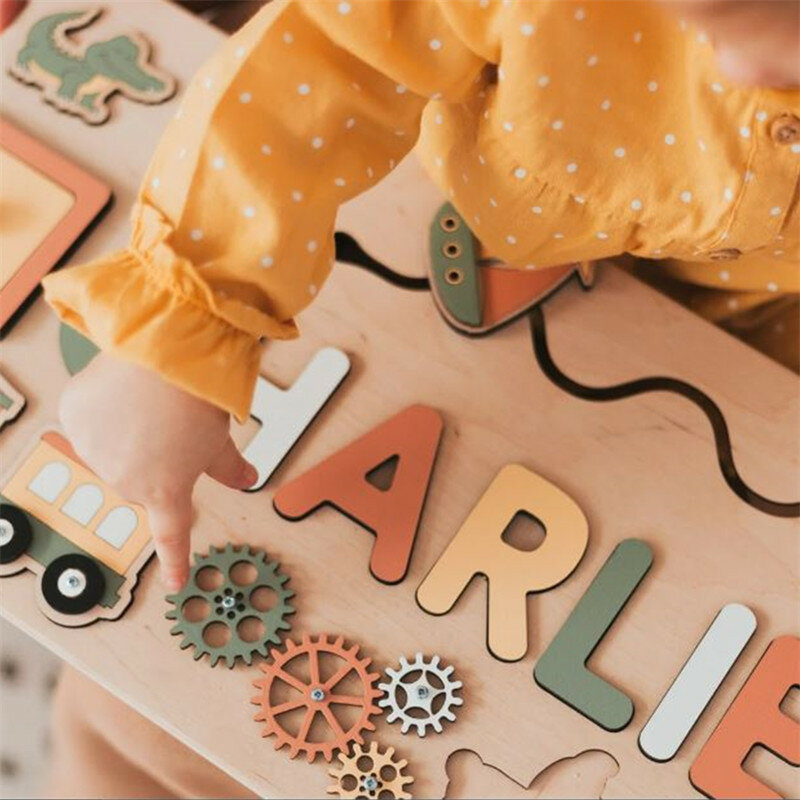 Доска Монтессори занятая, персонализированная головоломка, сенсорная активность, деревянные игрушки, подарок для маленьких мальчиков и девочек на первую Пасху, уникальный подарок на день рождения