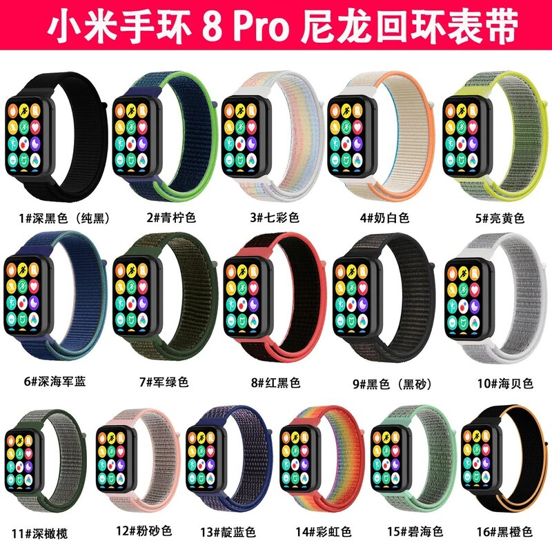 Tali nilon untuk Xiaomi Mi Band 8 Pro, tali gelang Aksesori dapat diganti bernapas Correa untuk Redmi Watch 4
