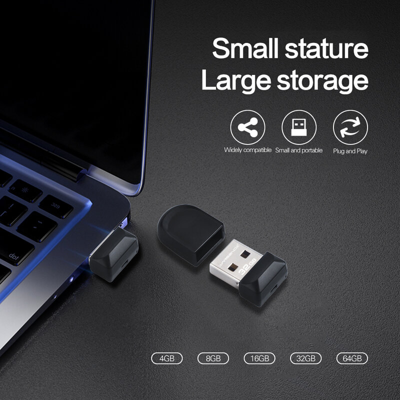 WANSENDA-Unidad Flash USB 2,0, Pendrive Super Mini, resistente al agua, de 64GB, 32GB, 16GB, 8GB y 4GB