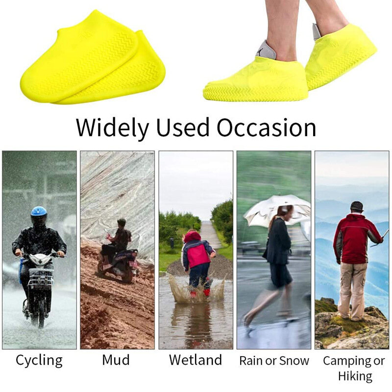 再利用可能なラテックス防水雨靴カバー、シリコーン、耐スリップゴムオーバーシューズ、靴アクセサリー
