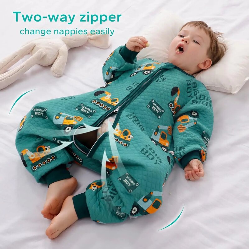 Pijama infantil Onesie, sacos de dormir para bebês, pijamas infantis, primavera e outono