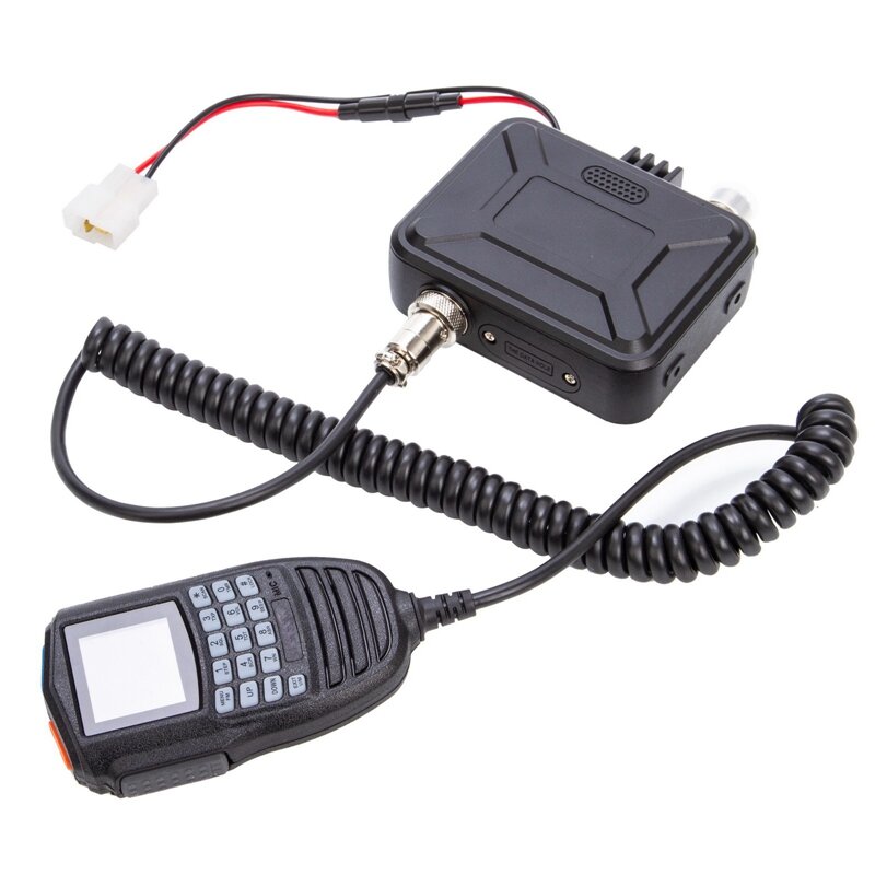 Mini walkie-talkie de doble banda para coche, Radio Móvil duradera, VHF, UHF, micrófono de mano, pantalla y Control Scrambler, KT-WP12