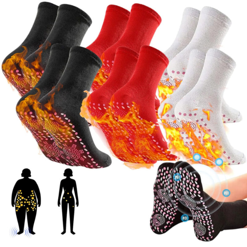 2 Pair AFIZ Tourmaline Slimming Health Sock Self Heating SocksMagnetic Self-Heating SocksFoot Massage Thermotherapeutic Sock New