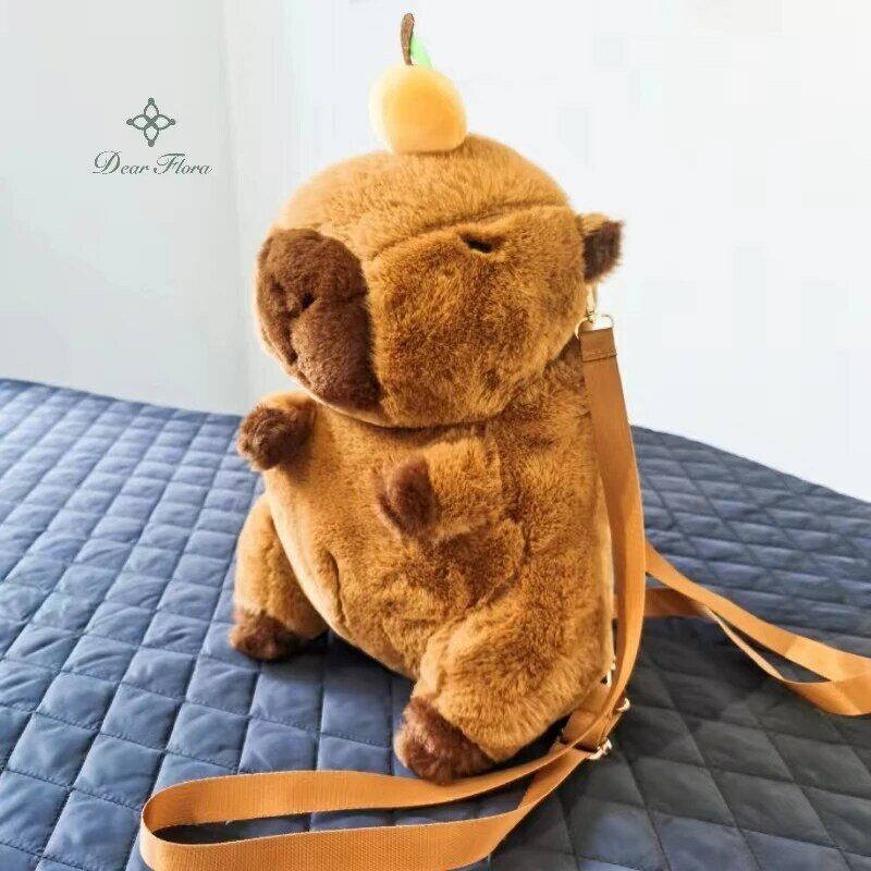 Cute Capybara Plush Backpack Kawaii Doll Fur Bag Cartoon Shoulder Bag Funny Children Mini Knapsack Bag Girl Anime Crossbody Bags