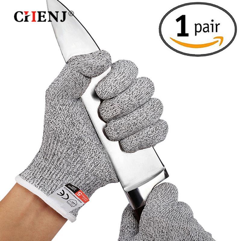 1 Pair HPPE Kitchen Gardening Hand Protective Gloves Butcher Meat Chopping Working Gloves Mittens Women Men's Safety Gloves