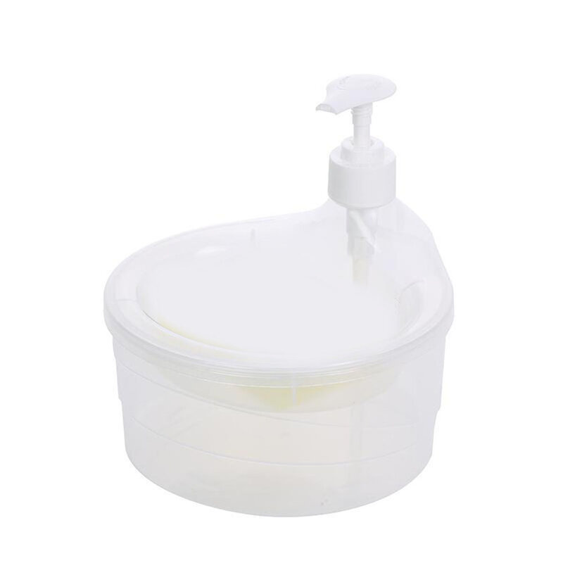 Spazzola per piatti In spugna di lavaggio 2 In 1 strumenti di pulizia automatica scatola di uscita per lavastoviglie da cucina Dispenser di sapone In materiale PE