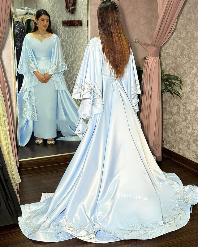 Sukienka na studniówkę suknia wieczorowa na bal maturalny sukienka na studniówkę satynowe koraliki z suknia na przyjęcie urodzinowe kwadratowym dekoltem na miarę długie sukienki Arabii Saudyjskiej