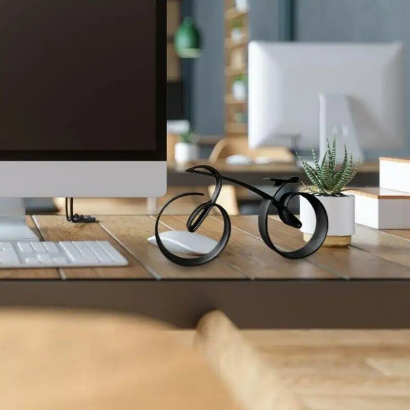 Minimalist ische Fahrrads kulptur Draht gerahmt Stil Metall Eisen Kunst Fahrrad Silhouette Handwerk Draht gerahmt Stil Fahrrad Ornament