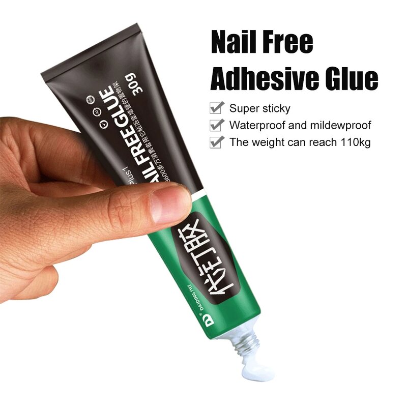 30/60g All-purpose Glue Quick Drying Glue Strong Adhesive Sealant Fix Glue Nail Free Adhesive for Plastic Glass Metal Ceramic